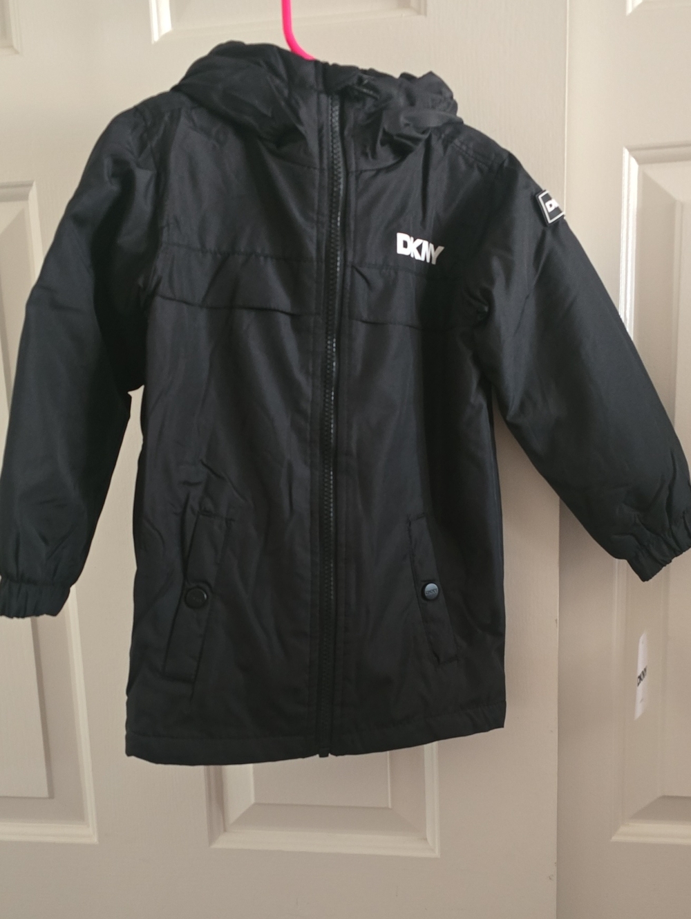 DKNY Kids Black Hooded Windbraker